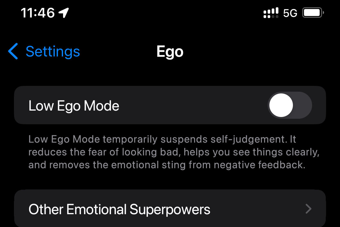 Low Ego Mode